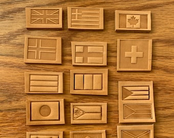Flags of the World Leather Stamp, Delrin, for Clicker Press or Arbor Press