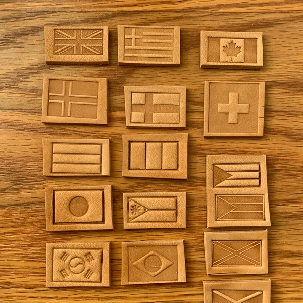 Flags of the World Leather Stamp, Delrin, for Clicker Press or Arbor Press
