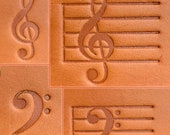Music Themed - Delrin Leather Stamps Clicker Stamp, Delrin Acetal - Various Designs