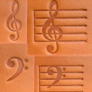 Music Themed - Delrin Leather Stamps / Clicker Stamp, Delrin Acetal - Various Designs Set of all 4