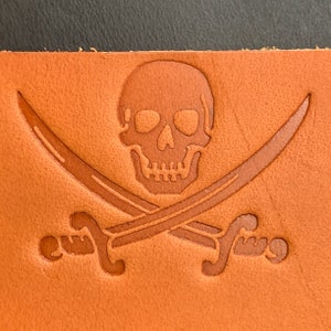 Skull & Swords - Delrin Leather Stamp, 1.5&quot; | Clicker Stamp