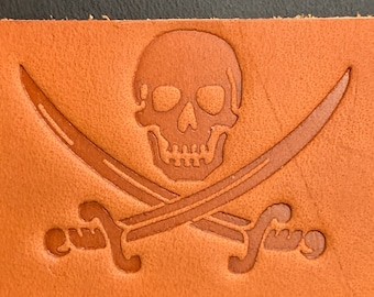 Skull & Swords - Delrin Leather Stamp, 1.5" | Clicker Stamp