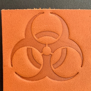 Biohazard - Delrin Leather Stamp, 1.5&quot; Wide | Clicker Stamp