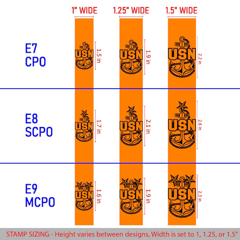 E8 Ranking U.S. Navy E7, E8, E9 Rank Insignia Delrin Leather Stamp - Etsy