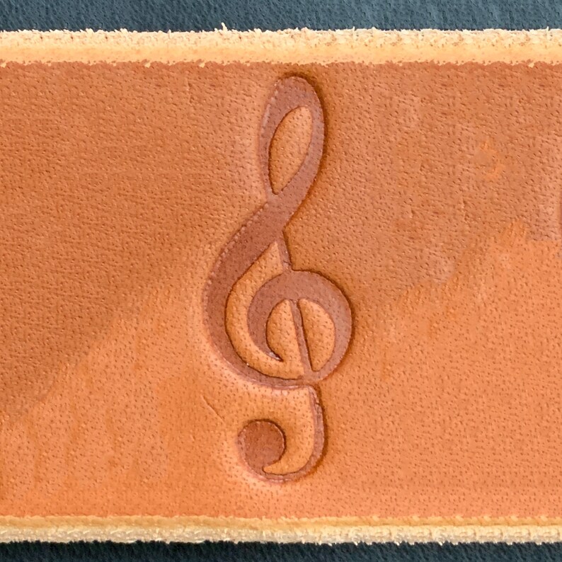 Music Themed - Delrin Leather Stamps / Clicker Stamp, Delrin Acetal - Various Designs Treble Clef solo