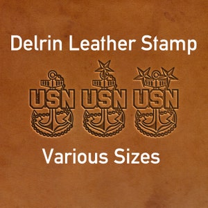 U.S. Navy E7, E8, E9 Rank Insignia Delrin Leather Stamp