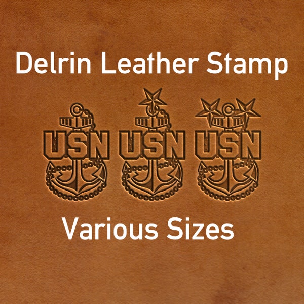U.S. Navy E7, E8, E9 Rank Insignia Delrin Leather Stamp