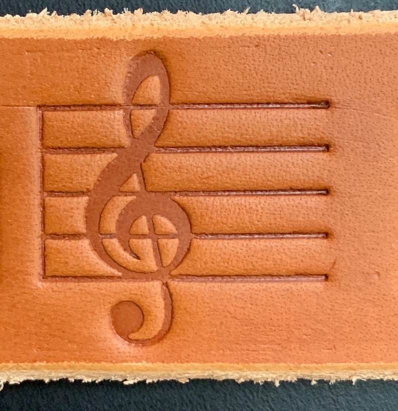 Music Themed - Delrin Leather Stamps / Clicker Stamp, Delrin Acetal - Various Designs Treble Clef w/ Staff