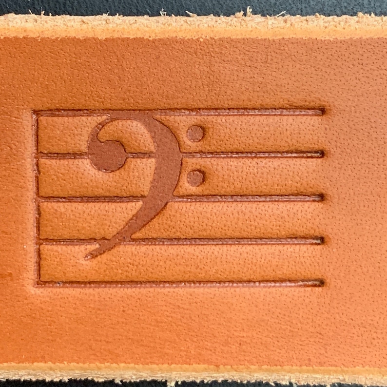 Music Themed - Delrin Leather Stamps / Clicker Stamp, Delrin Acetal - Various Designs Bass Clef w/ Staff