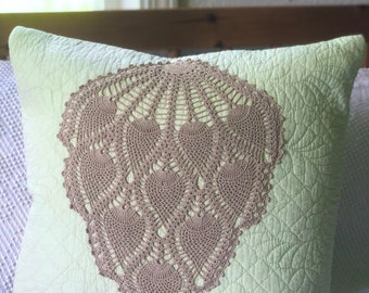 Vintage doily pillow cover