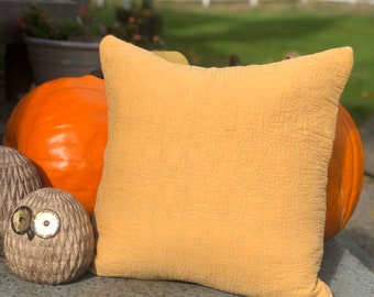 Vintage mustard pillow cover