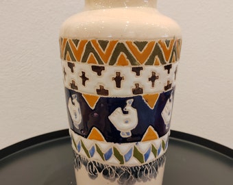 Dekovase | Vase | Tischvase aus Keramik | Unikat | Dekoration | Einzelstück | Geschenk | Pampasgras | handbemalt | Vasendekor | Trockenblume