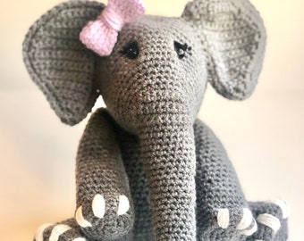 Ręcznie robiony pluszowy słoń: przytulanka „Ellie”