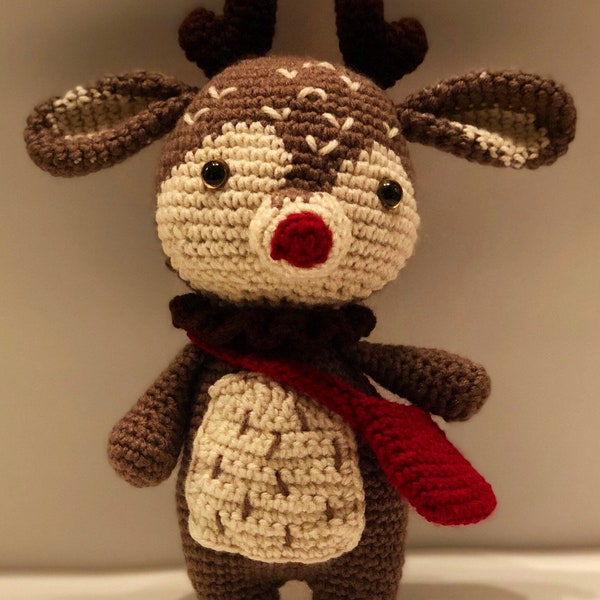 Renne, animal en peluche fait à la main, cerf de livraison du Père Noël, décoration de Noël, jouet pour enfants, cadeau de vacances.