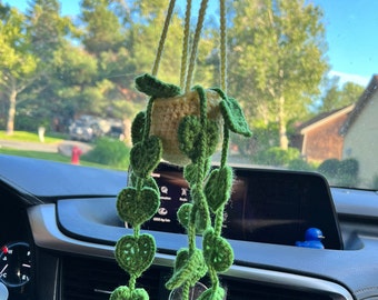 Handmade crochet hanging plant for car, home, office, bedroom, kitchen, decoration, customizable