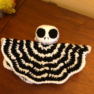 Jack Skellington baby lovey with pacifier holder
