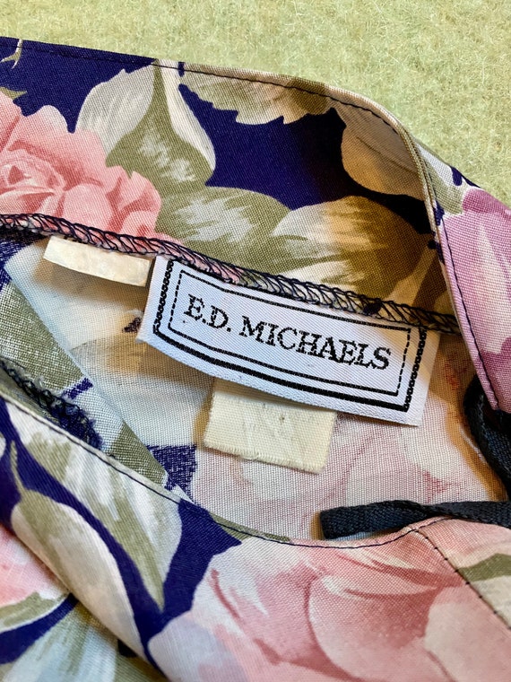 Vintage 80s does 40s Floral ED Michaels Dress - image 9
