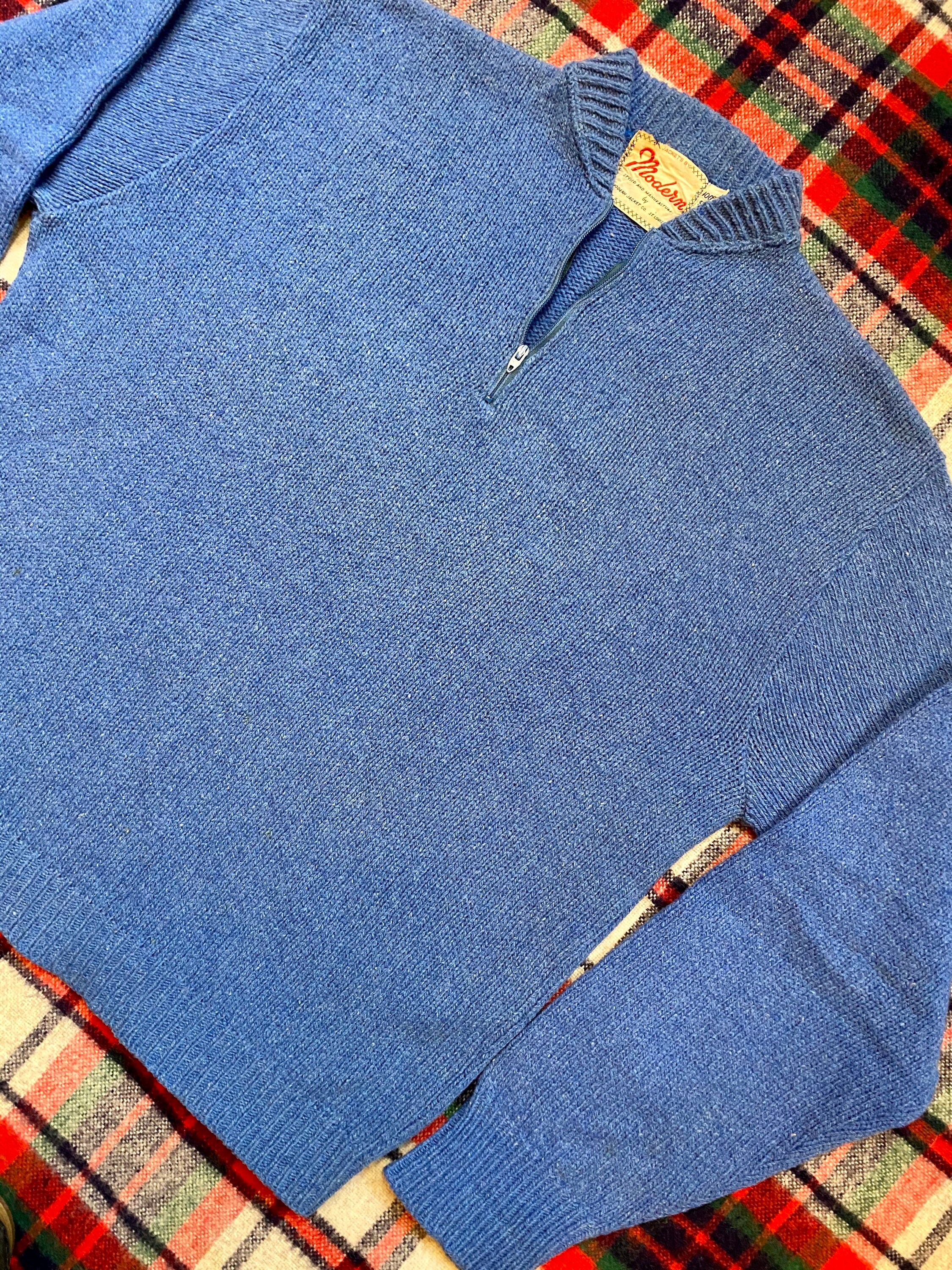 ▽MONTMAC 60'S WOOL ZIP UP JACKET USA VTG 60s Cotton Twill Cyclist Zipped Jacket LE MONT CARMEL Sz