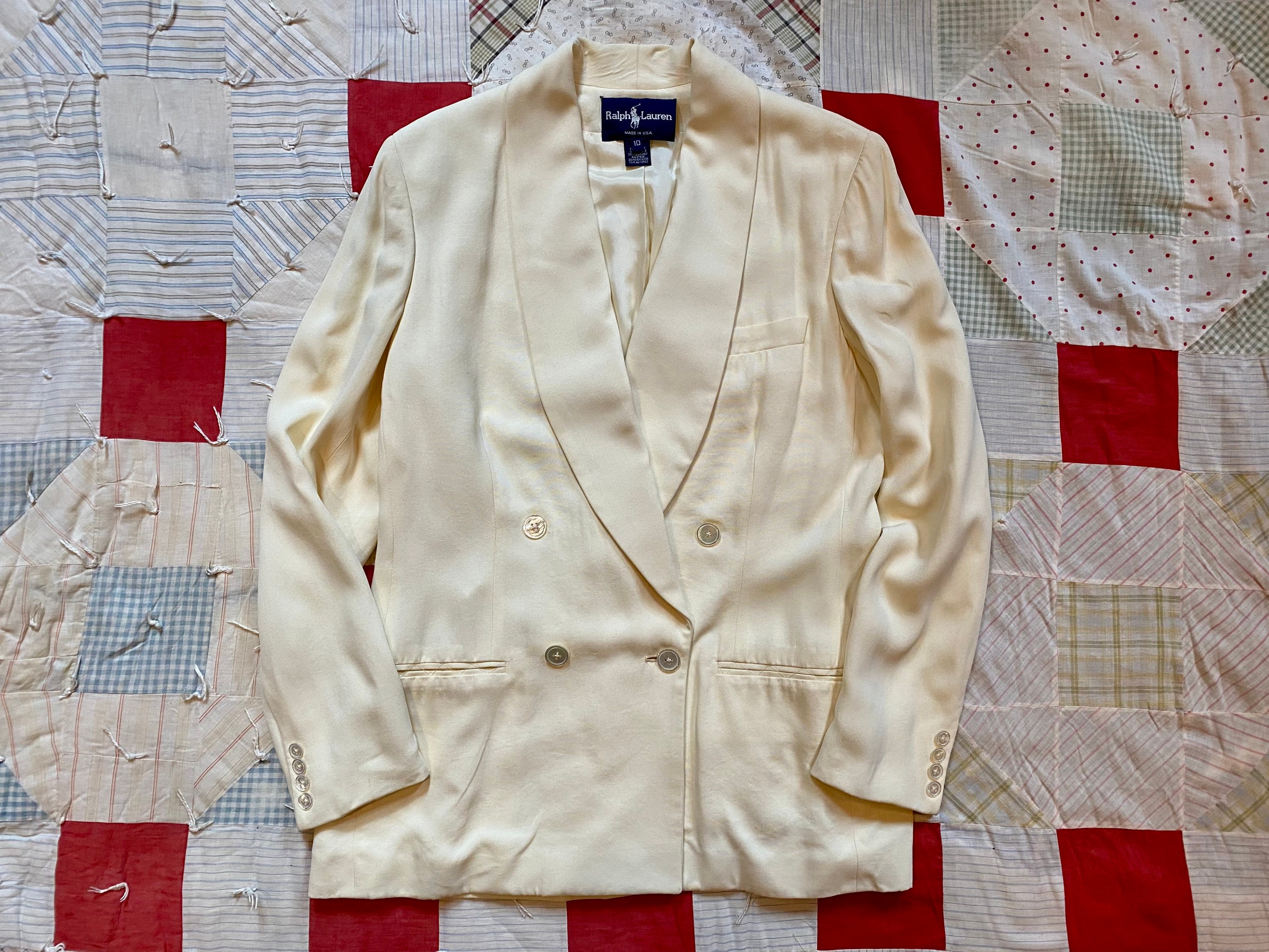Ralph Lauren Cream Blazer 90s Does 30s USA 10 Etsy