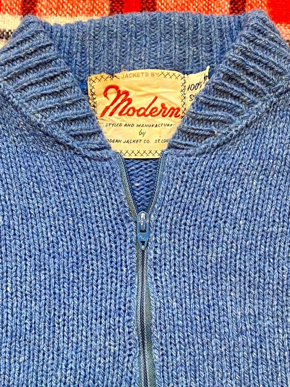 Vintage Quarter Zip 60s Wool Mod Sweater - image 4