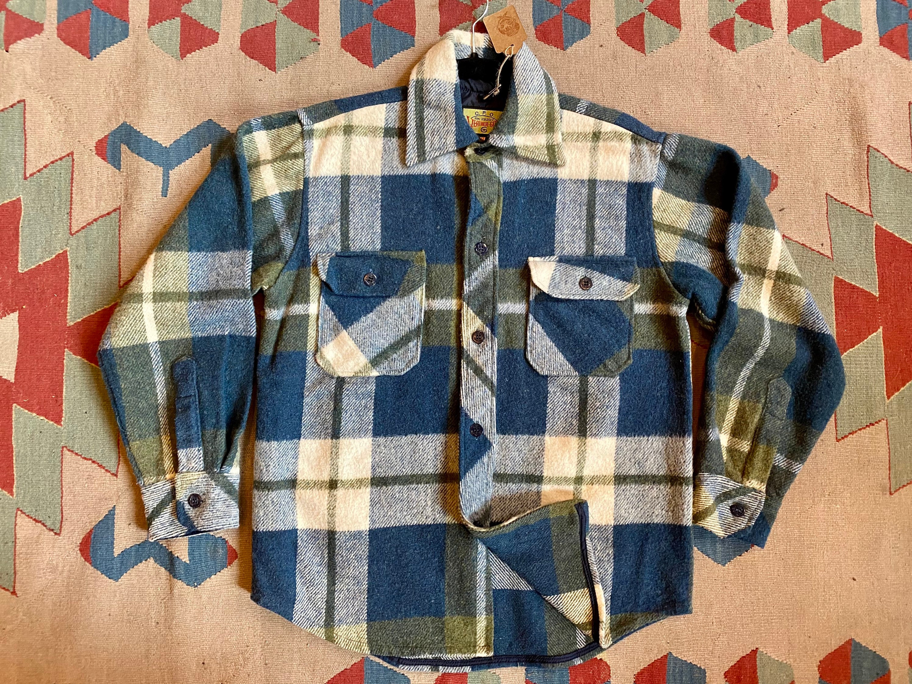 Vintage 60s CPO Wool Flannel Plaid Shirt Jacket S - Etsy