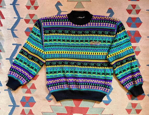 1980s Spyder Ski Wool Funky Sweater L - Etsy