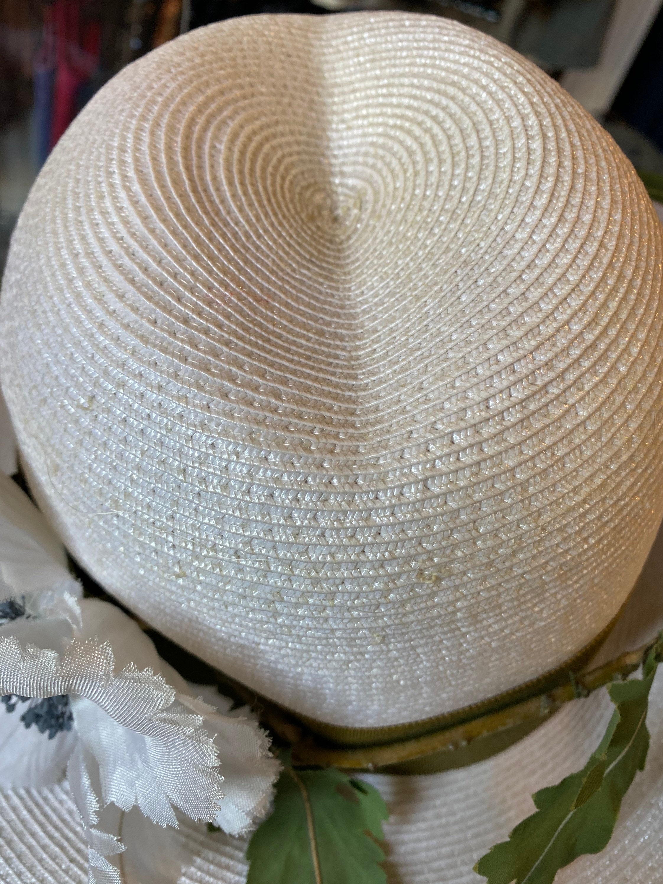 Vintage 1960s Kurt Jr. by Tom Hann green straw hat with yellow flower Local obituaries from KLTZ in Glasgow, Montana main image 2
