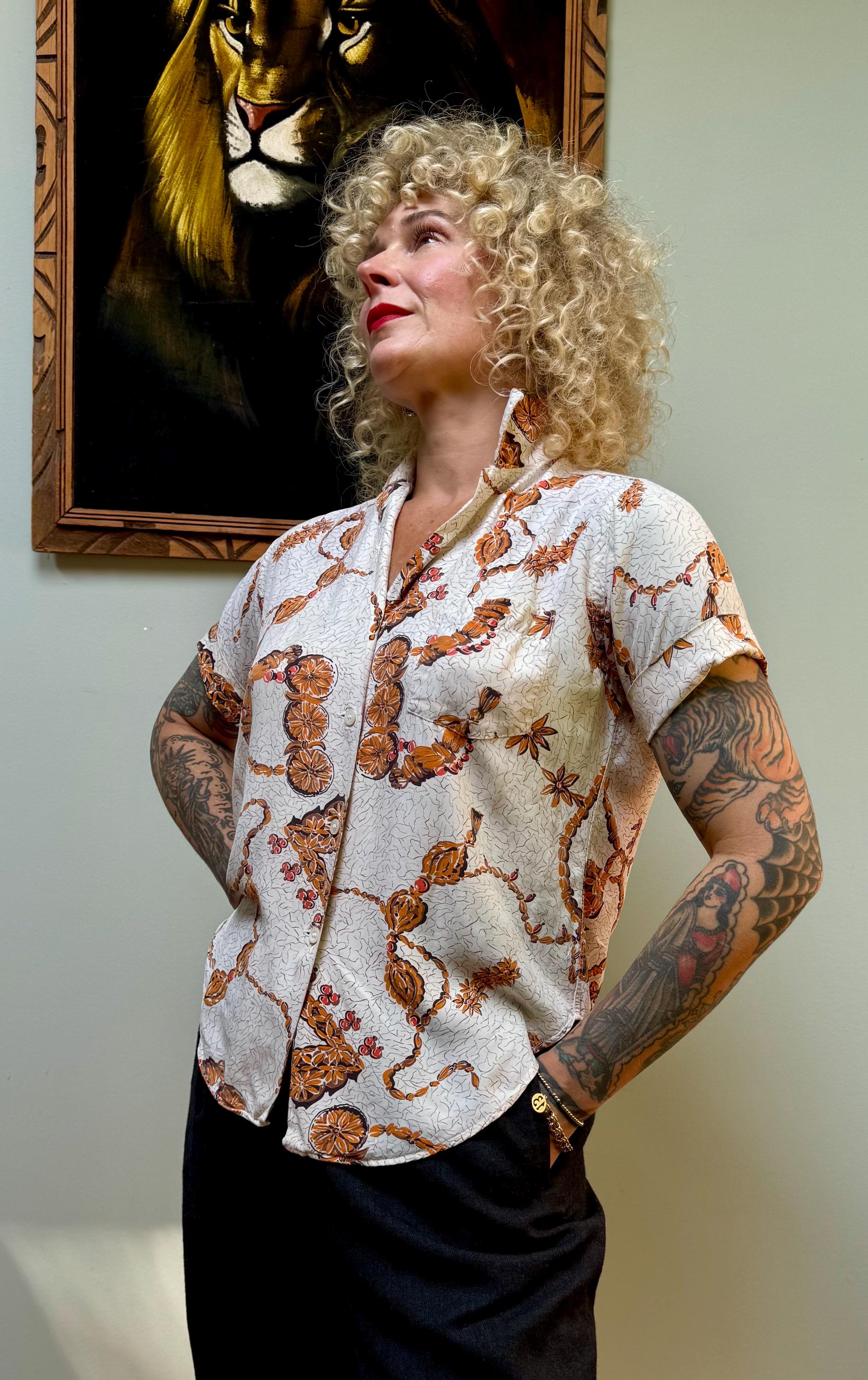 トップス 50s rayon shirts Groovin High - 1950s Vintage Style Rayon Shirt – BROGUE