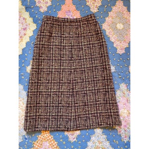 Vintage 1960s Jaeger Pencil Skirt Tweed Plaid