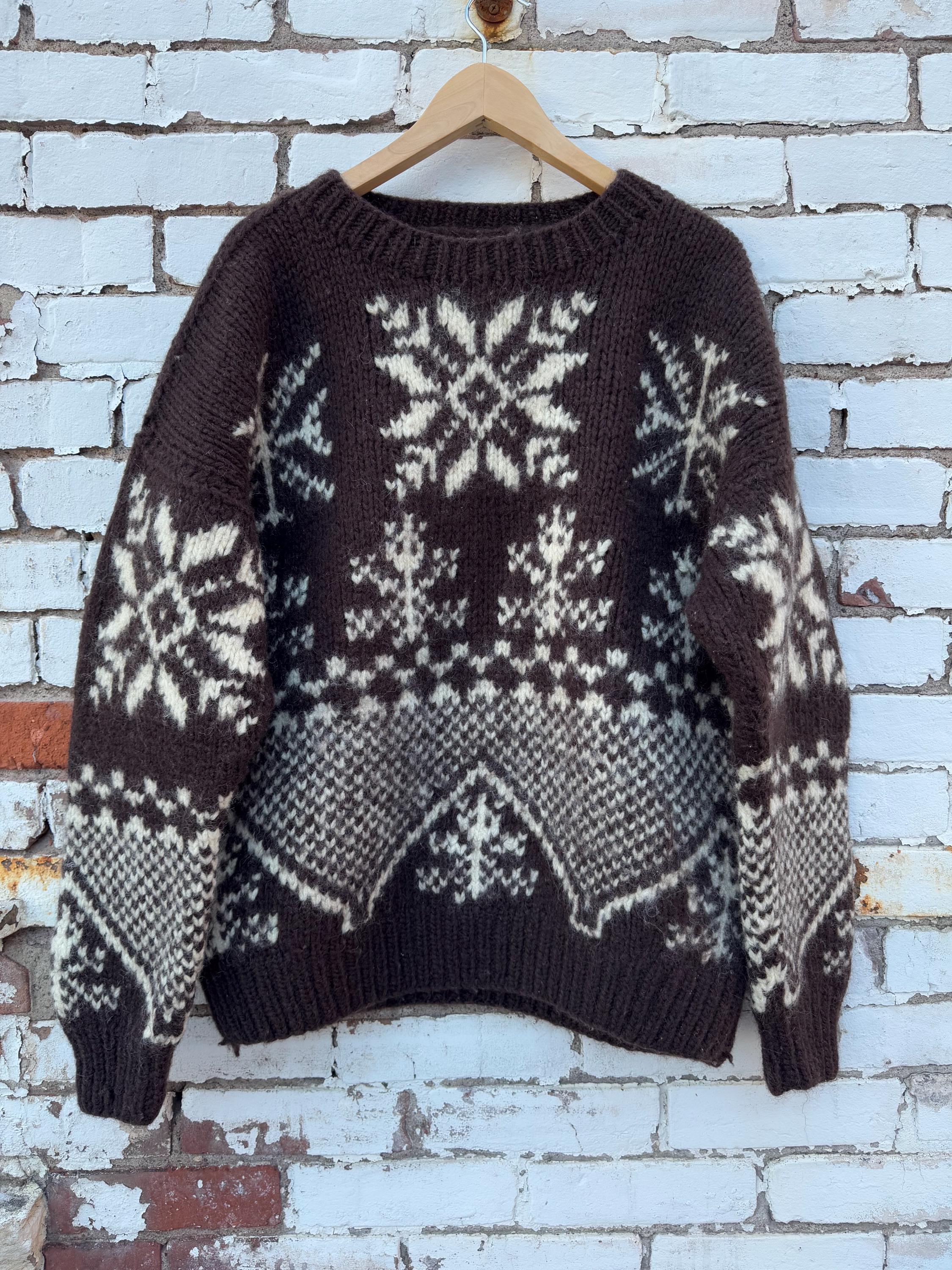 Vtg GAP 1989 Hand Knit Horse Rodeo Cowboy Shetland Wool