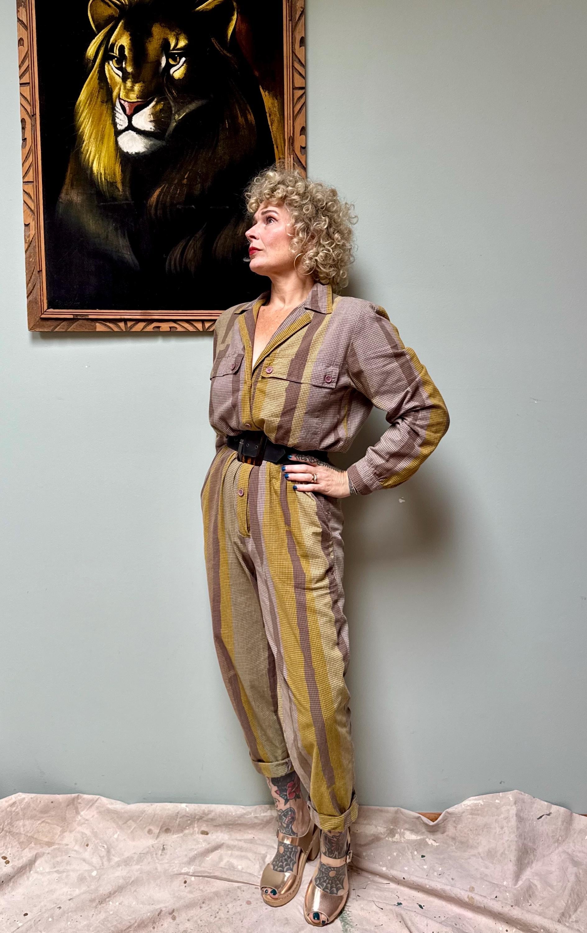80s Blue Womens Jumpsuit - Etsy