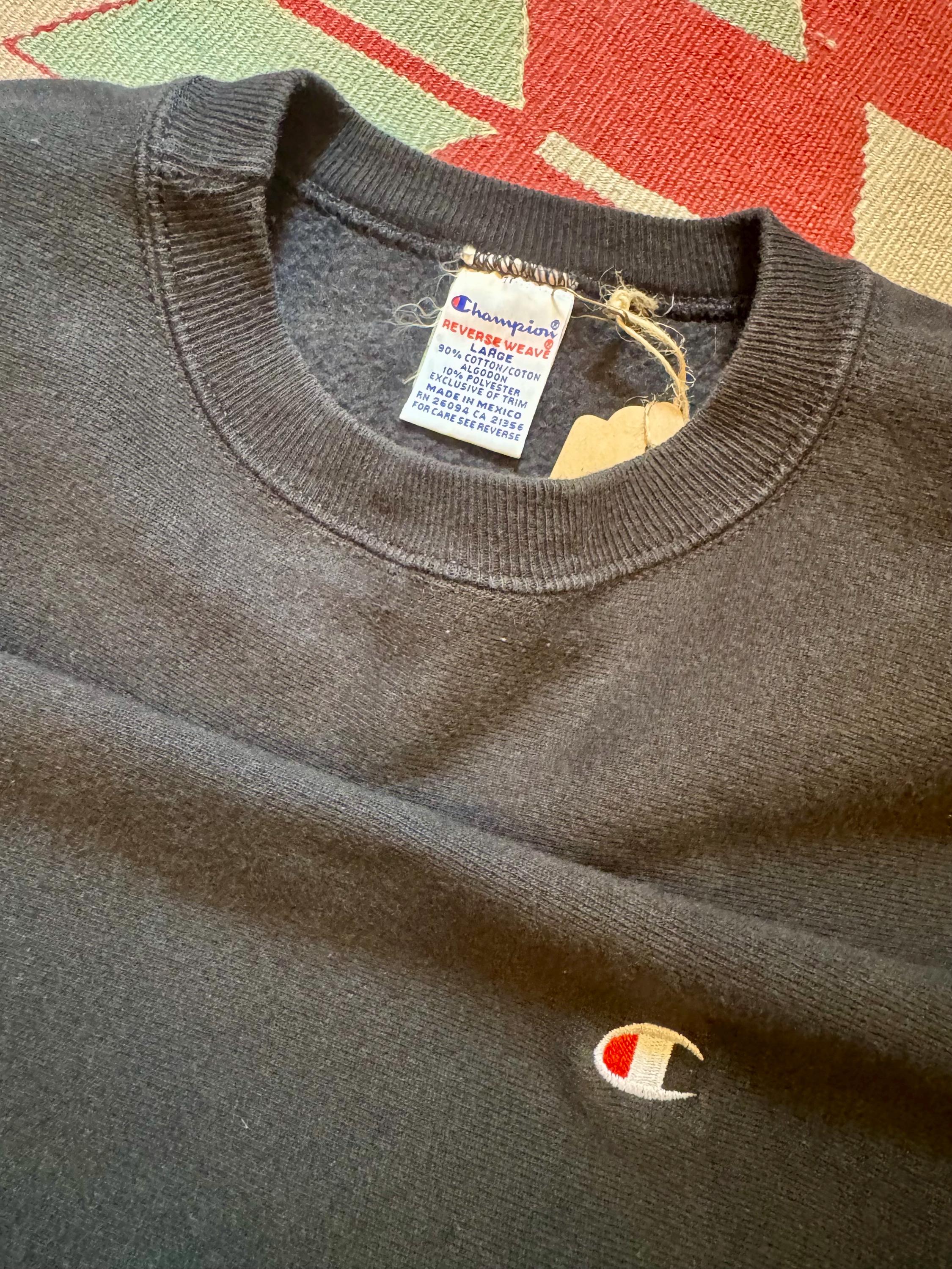 1990s Champion Reverse Weave Black Sweatshirt L - Etsy