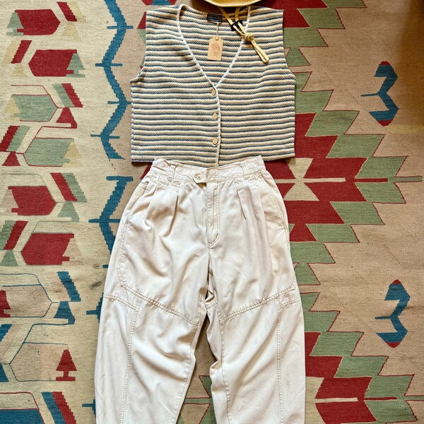 80s 90s Vintage Bugle Boy Cotton Pants 28 M