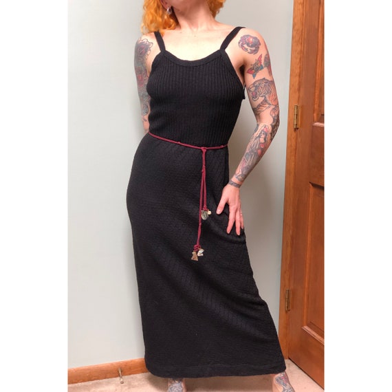 Vintage 1970s Knit Sexy Sweater Maxi Dress