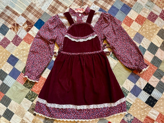 Vintage Kids Gunne Style Prairie Dress Blouse Cor… - image 1