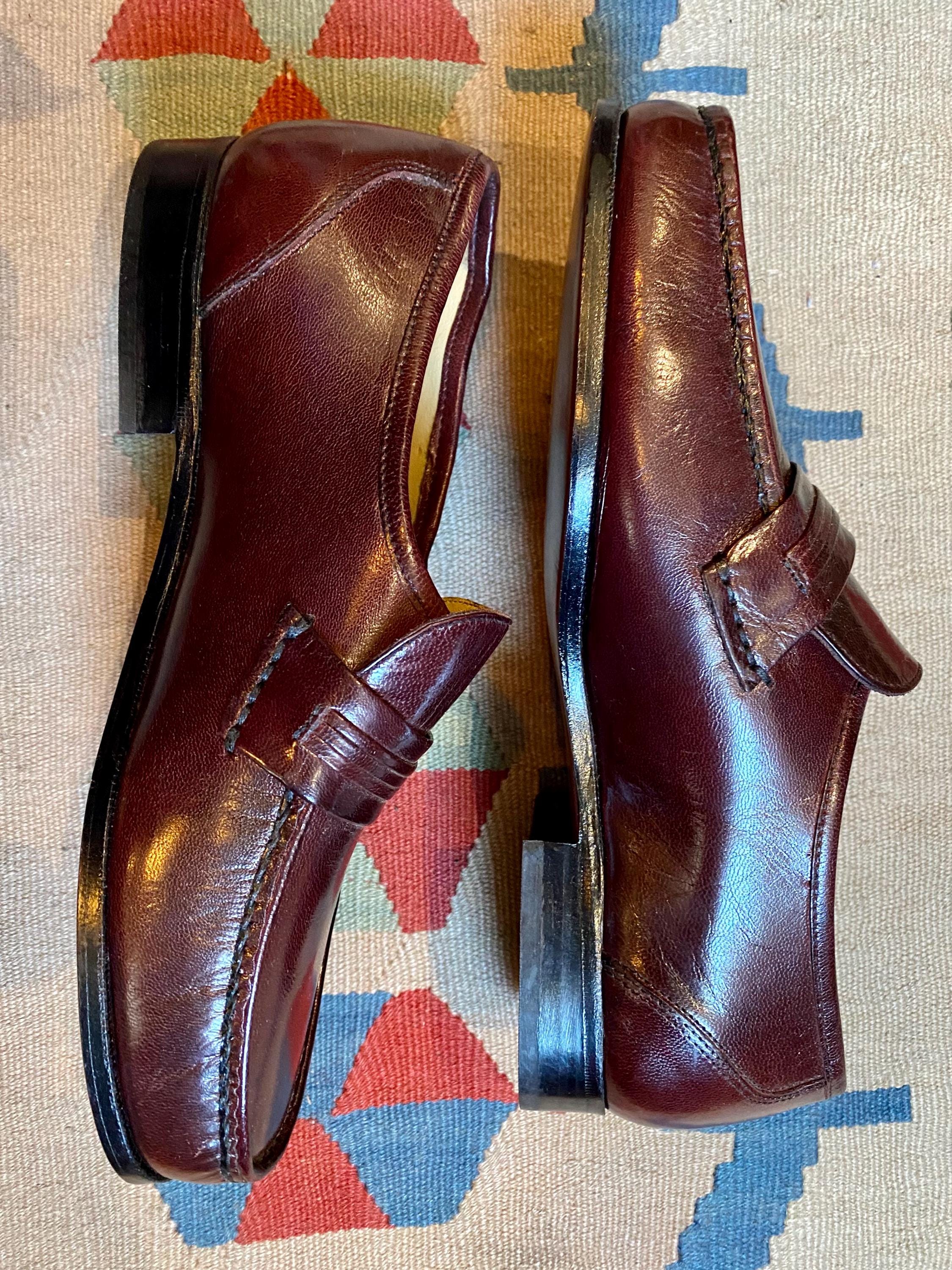 Bostonian Stockbridge Vintage Burgundy Leather Loafers Preppy