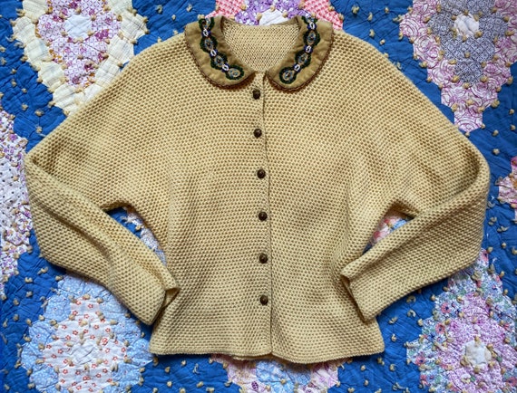 Vintage 1940s Bavarian Knit Cardigan ERO German D… - image 1