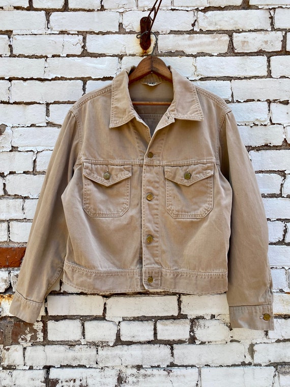 Khaki denim cheap jacket