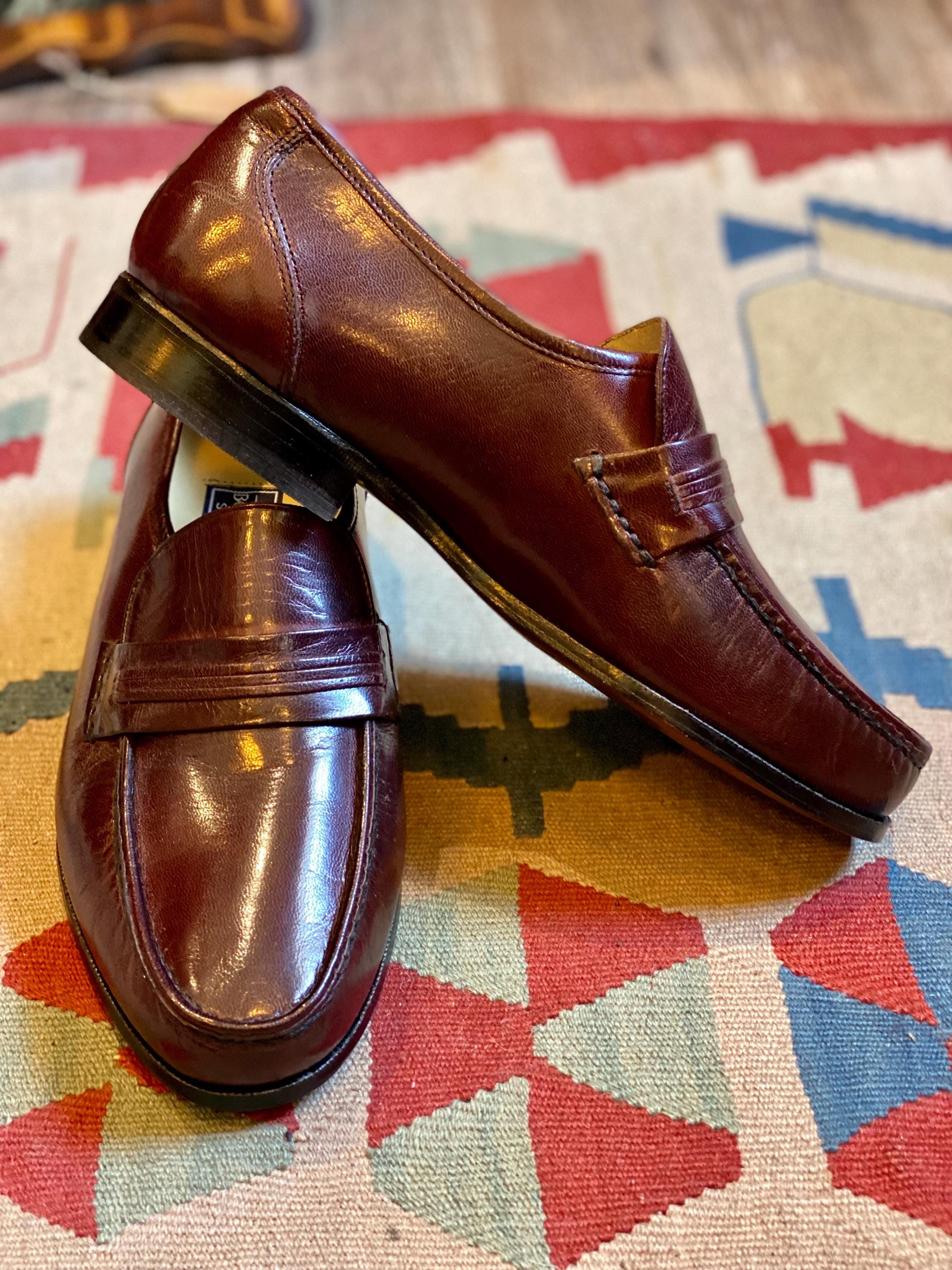 Bostonian Stockbridge Vintage Burgundy Leather Loafers Preppy