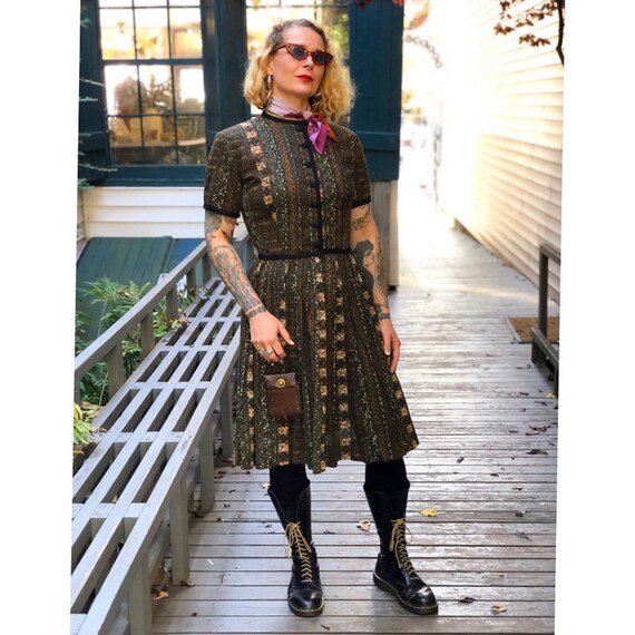 1950's Vintage Cotton Shirtwaist Dress By "Alison
