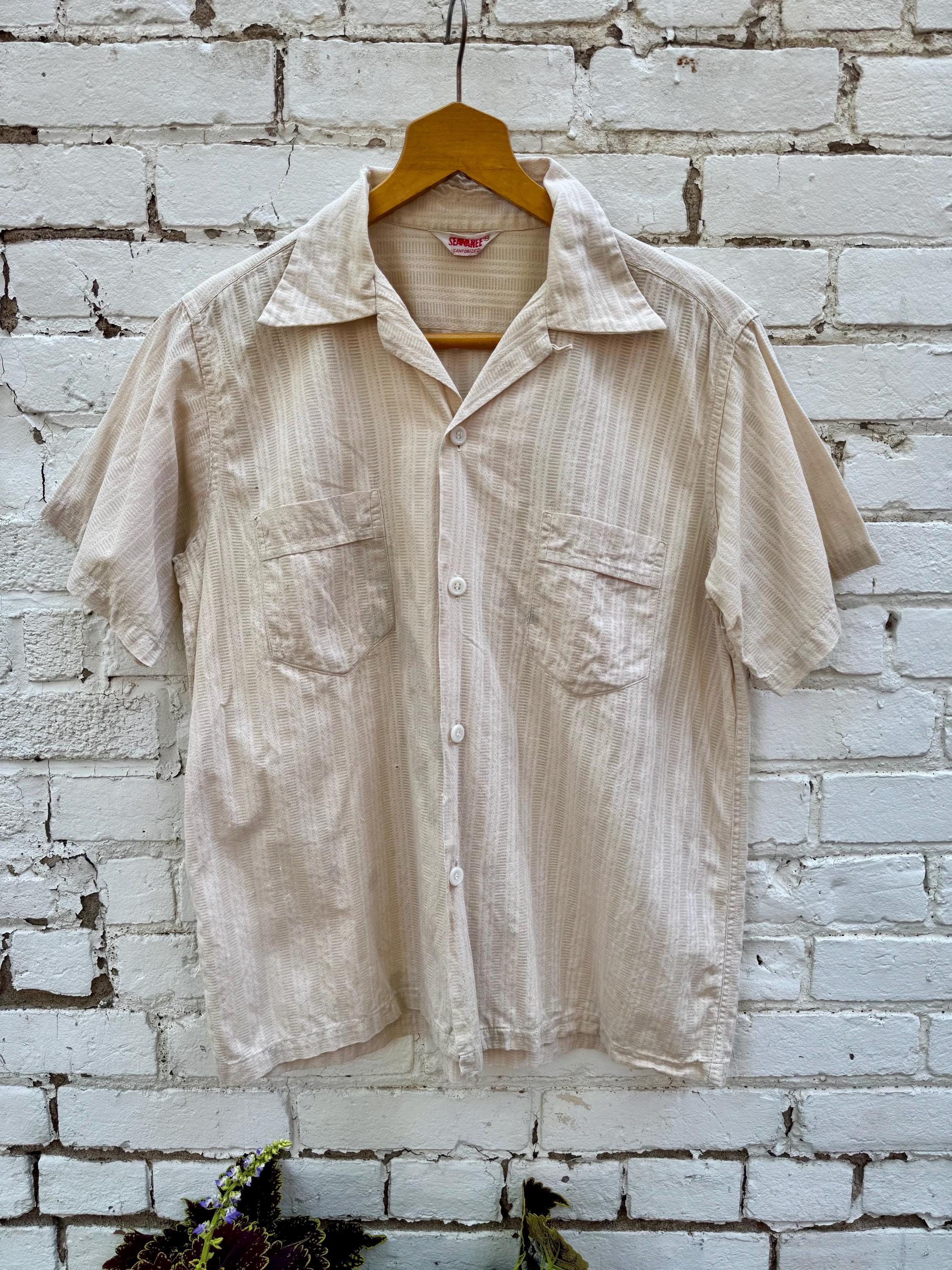 トップス 50s vintage shirt cotton shirt 40s 60s Vintage 50s 60s long sleeve work shirt twill selvedge