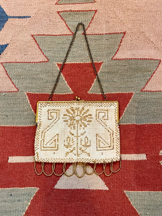 Vintage 1930s Beaded Purse Bag - image 1