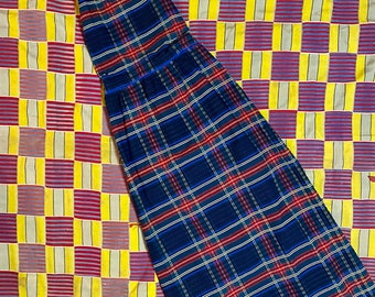 Vintage Plaid Halter 1970s Maxi Pinafore Bib Dress