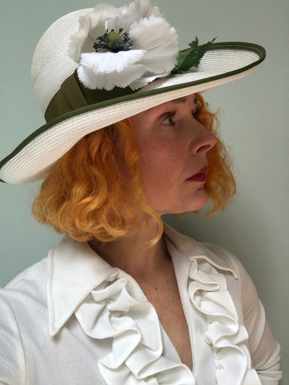 Vintage 1970s Hat Kurt Jr by Tom Hann Spring Stra… - image 3