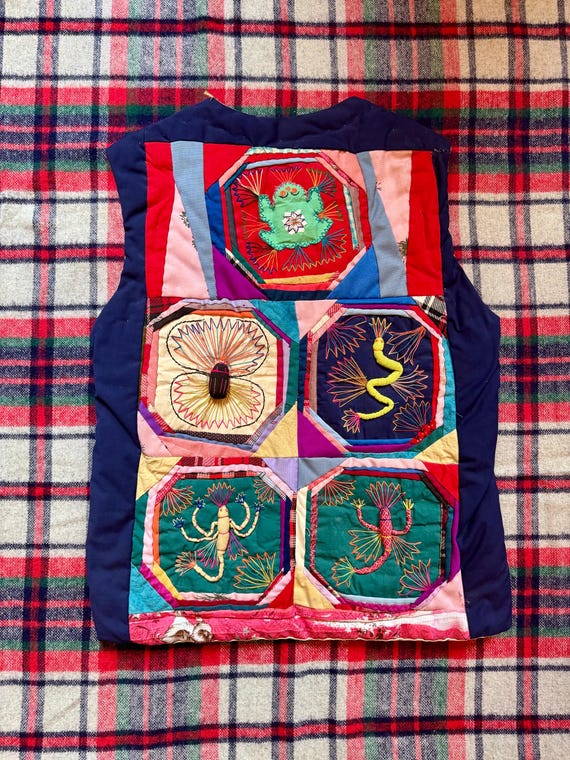 Vintage Chinese Quilted Folk Vest Bai Jia Bei Souvenir M - Etsy