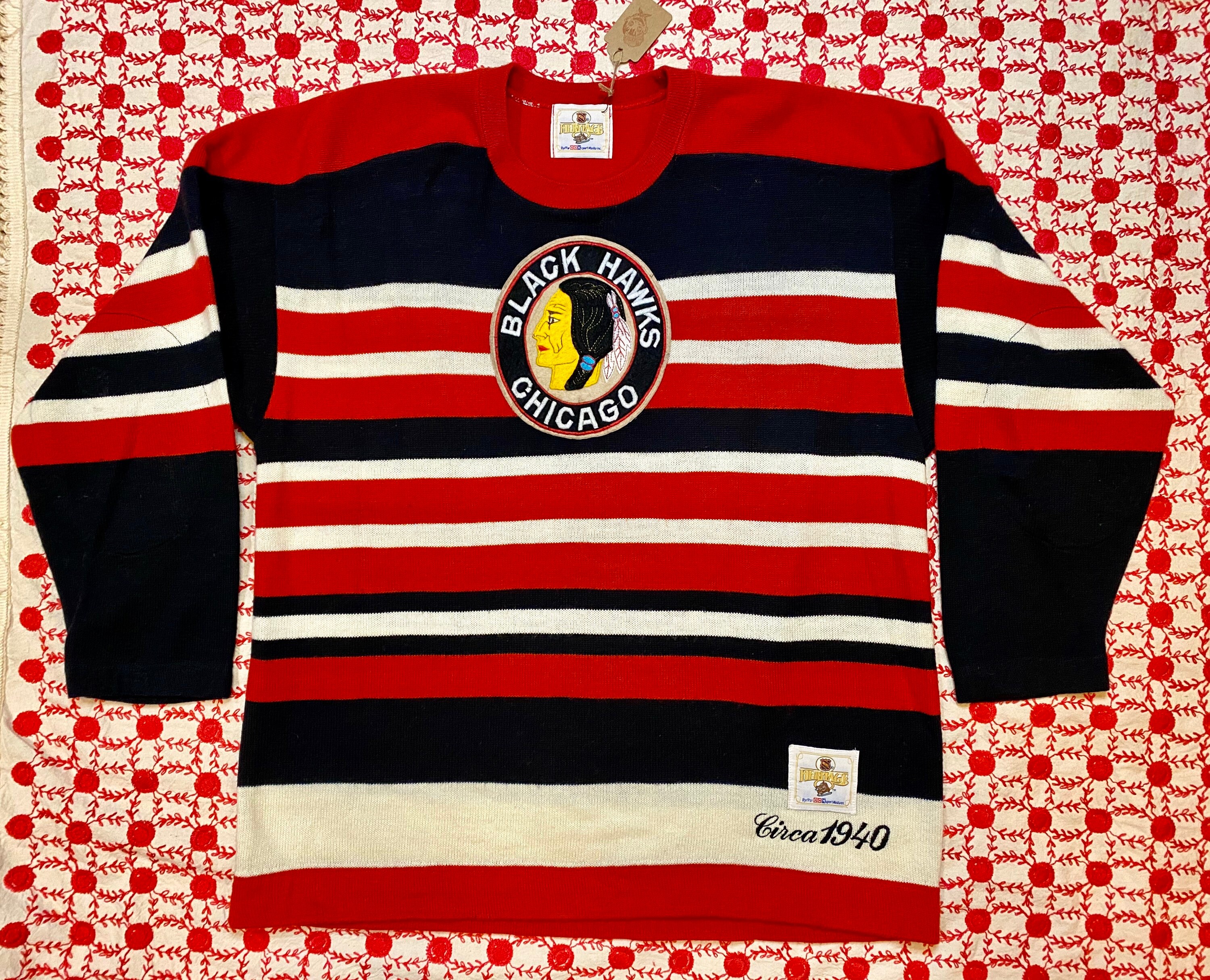 Vintage Chicago Blackhawks Hockey NHL Throwback Heritage CCM 