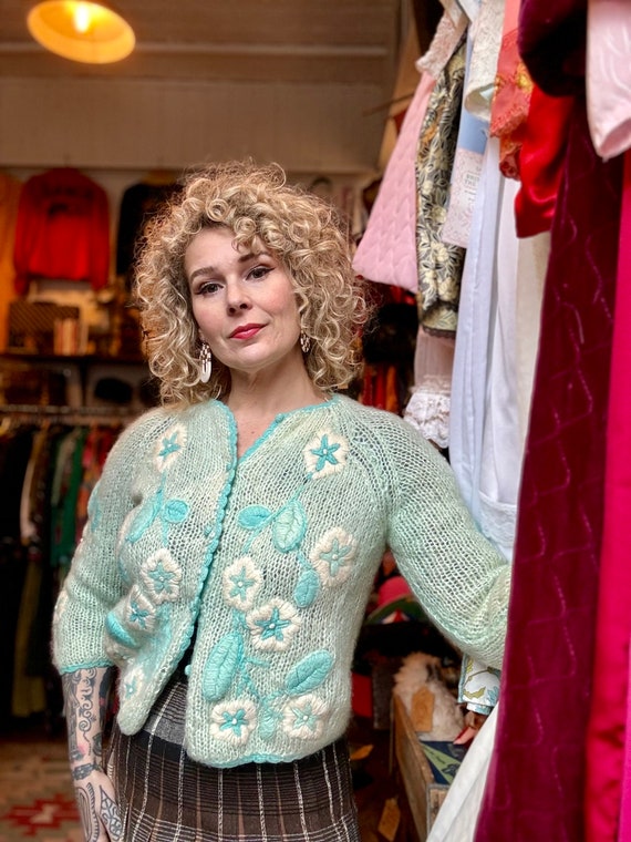 60s Mohair Embroidered Cardigan De L’Orsa - image 5