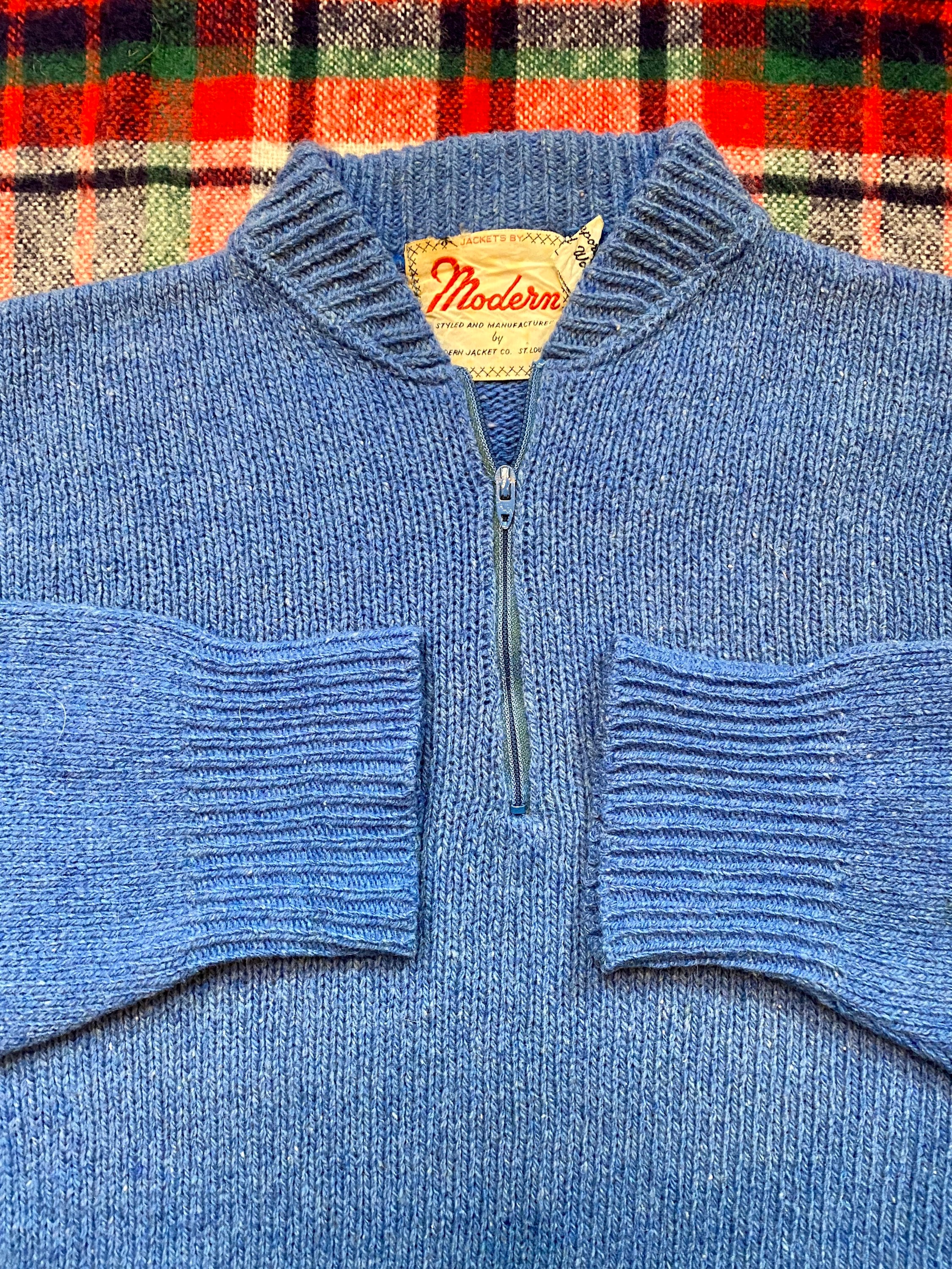 ▽MONTMAC 60'S WOOL ZIP UP JACKET USA VTG 60s Cotton Twill Cyclist Zipped Jacket LE MONT CARMEL Sz