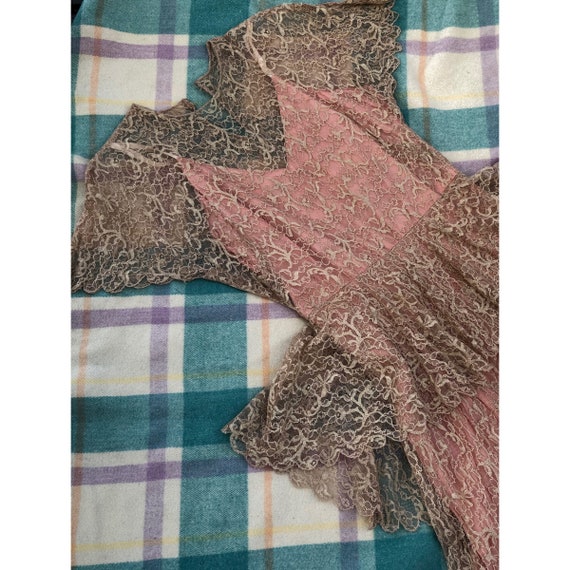 1930’s Vintage DuBarry Lace Gown Dress Peplum Kove