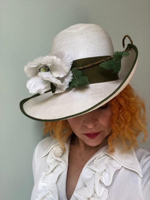 Vintage 1970s Hat Kurt Jr by Tom Hann Spring Stra… - image 2